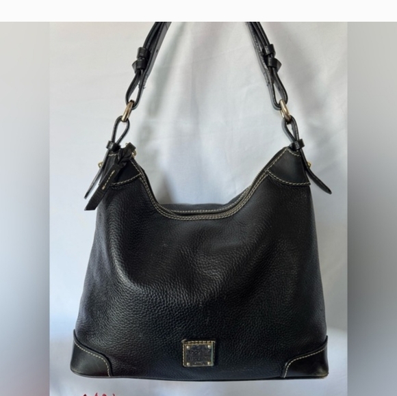 Dooney & Bourke Black Pebbled Leather Hobo Shoulder Bag - Picture 1 of 6